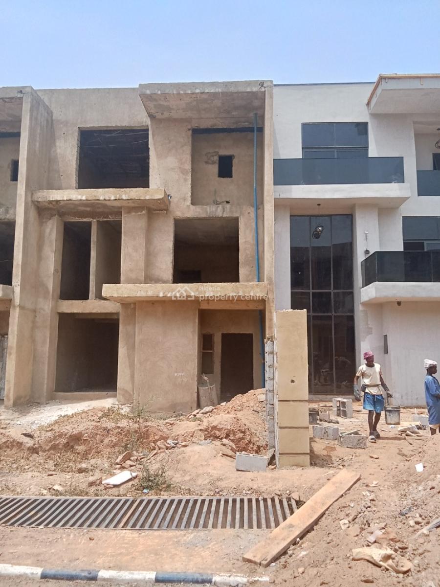 4 Bedroom Terrace Duplex with Attached Boys Quarter on a Two Floors at Carcass Level., Admiralty Estate, Asokoro District, Abuja, Terraced Duplex for Sale