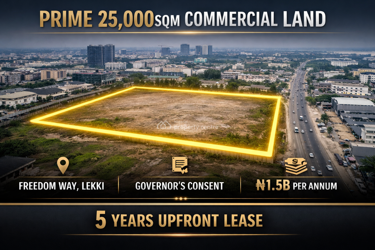Prime 25,000sqm Commercial Land, Freedom Way, Lekki Phase 1, Lekki, Lagos, Commercial Land for Rent
