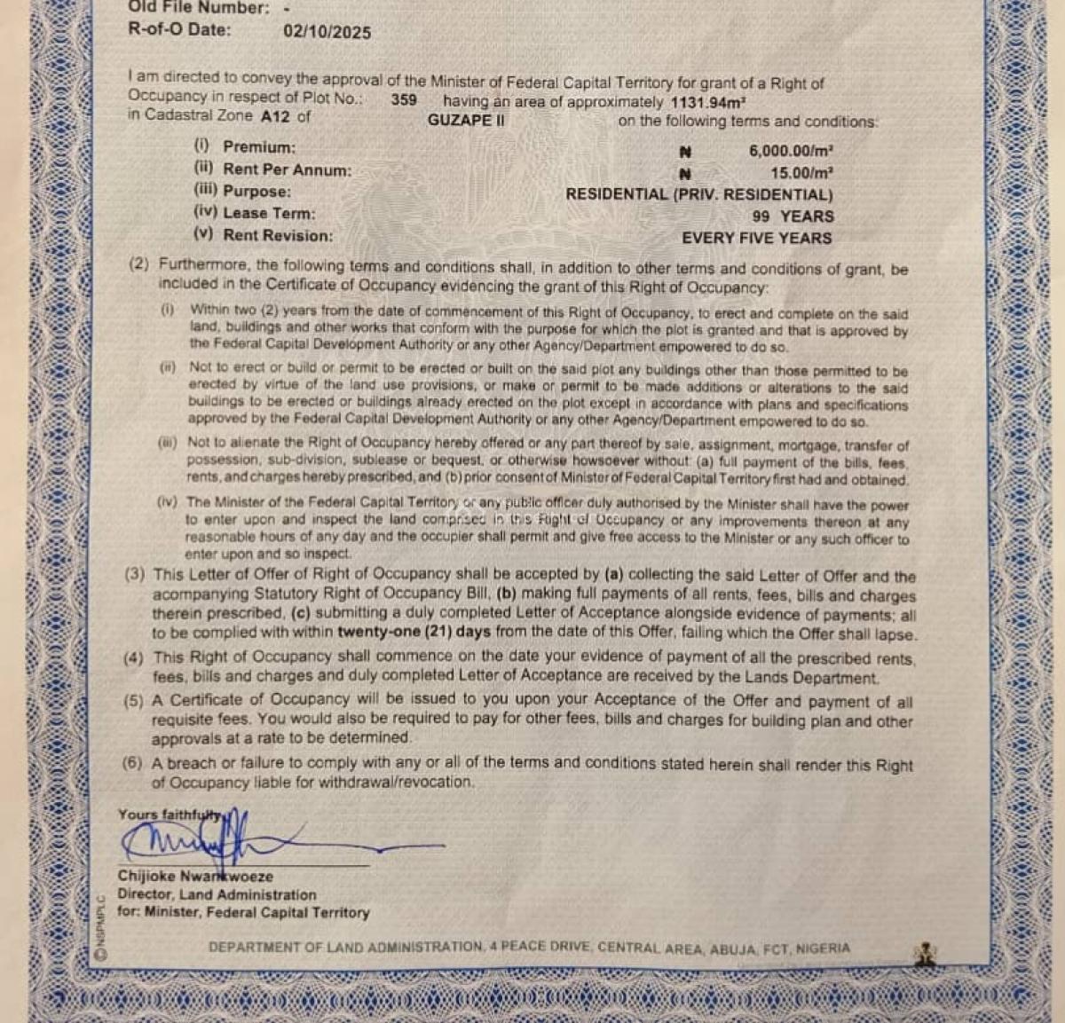 Residential Land, Guzape 2 By Gilmore Yard, Guzape District, Abuja, Residential Land for Sale