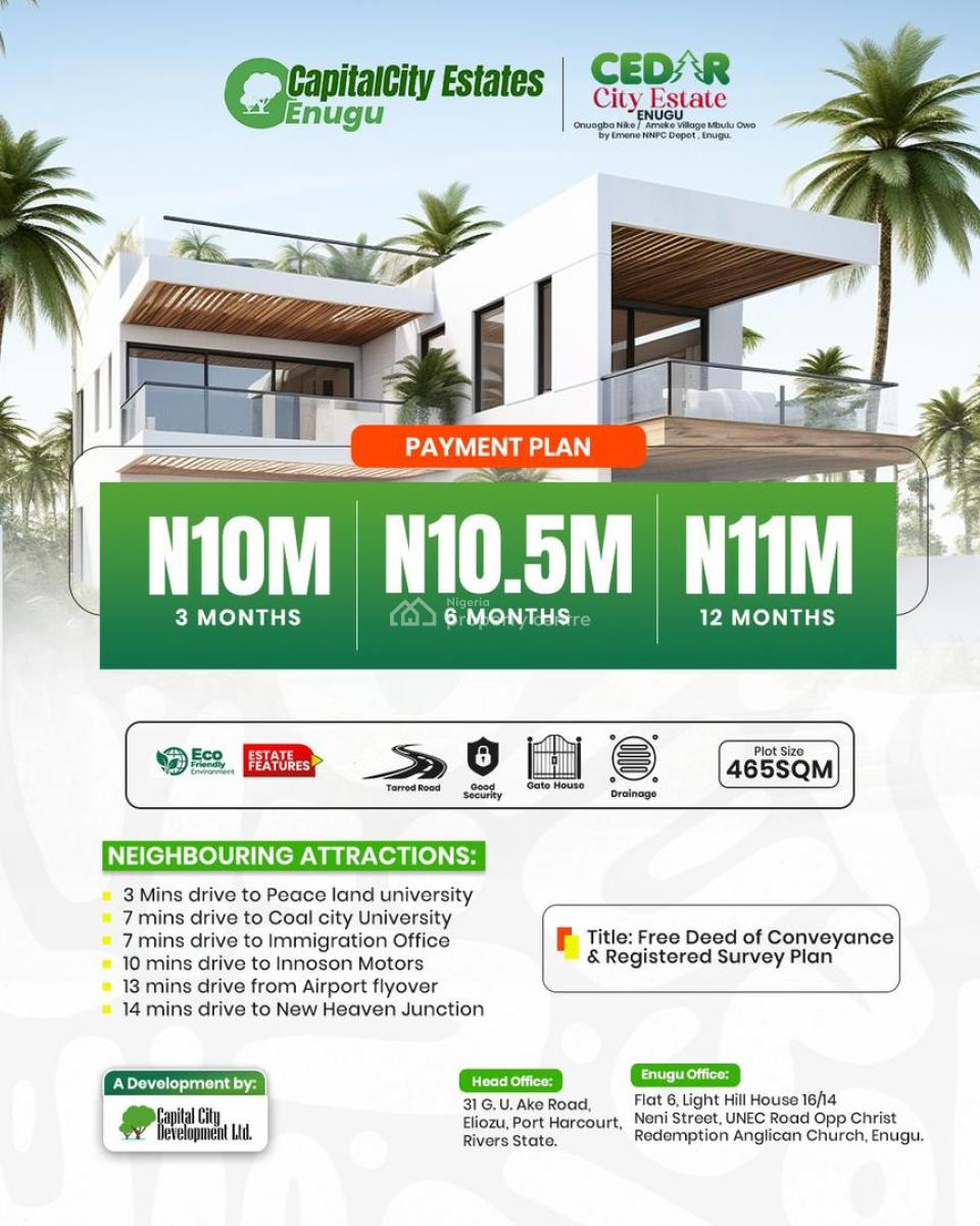 Buy and Build Land with Payment Plan, Onuogba Nike/ameke Village, Mbulu Owo, By Emene Nnpc Depot, Enugu, Enugu, Land for Sale