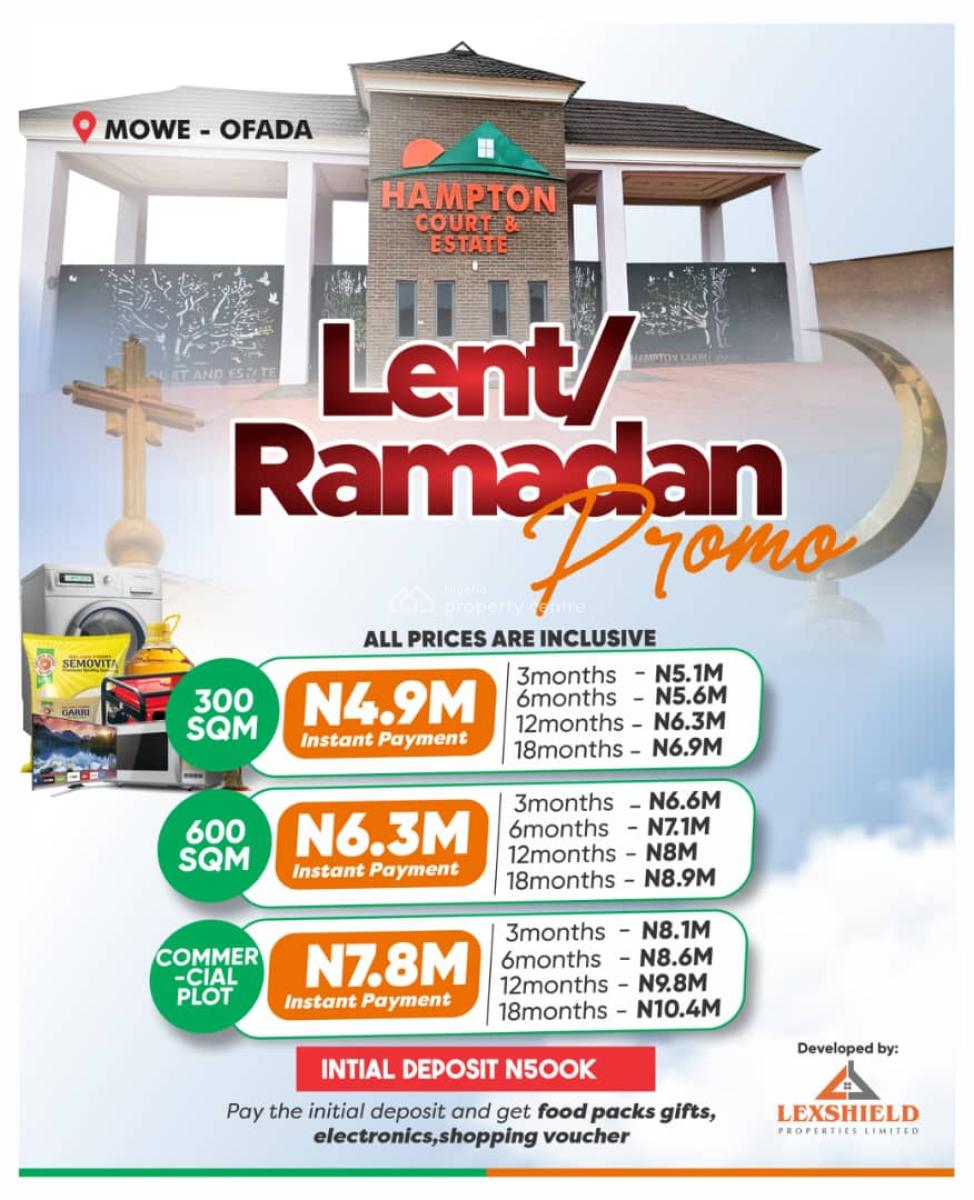 Land with C of O in Along Lagos-ibadan Expressway, Hampton Court and Estate Logbara, Mowe Ofada, Ogun, Mixed-use Land for Sale