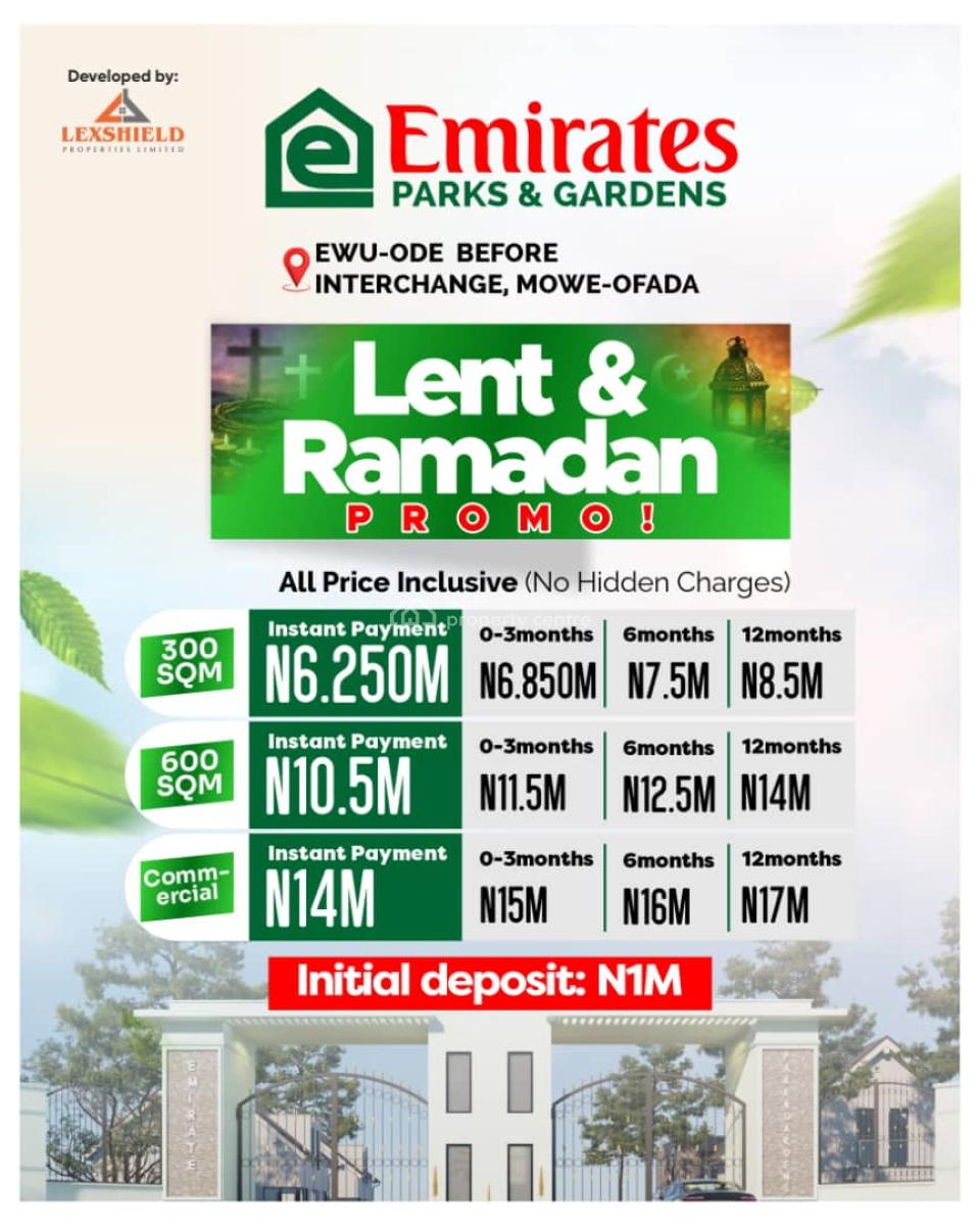 Residential Land with C of O, Emirate Parks and Gardens, Mowe Ofada, Ogun, Residential Land for Sale