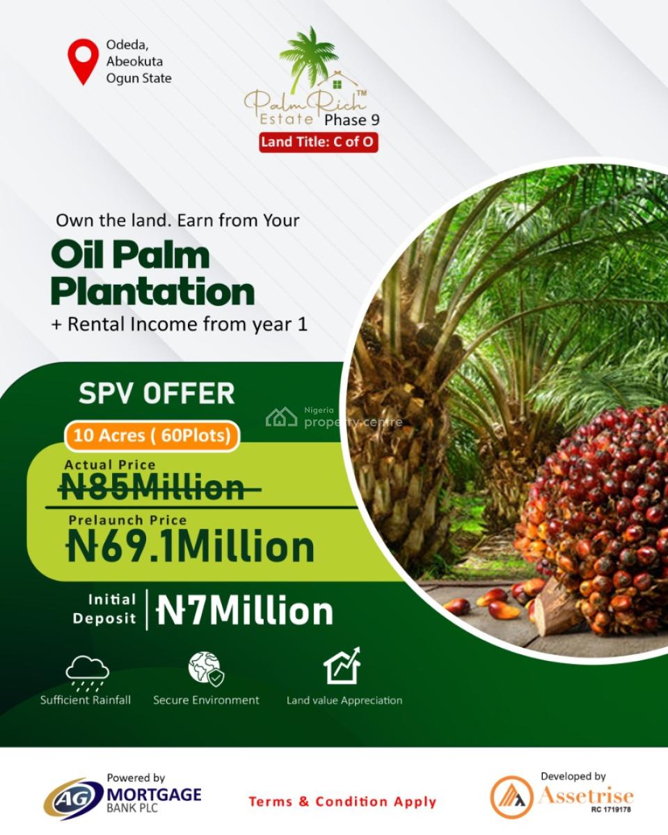 Luxury Oil Palm Investment Estate with  C of O, Odeda, Abeokuta South, Ogun, Mixed-use Land for Sale