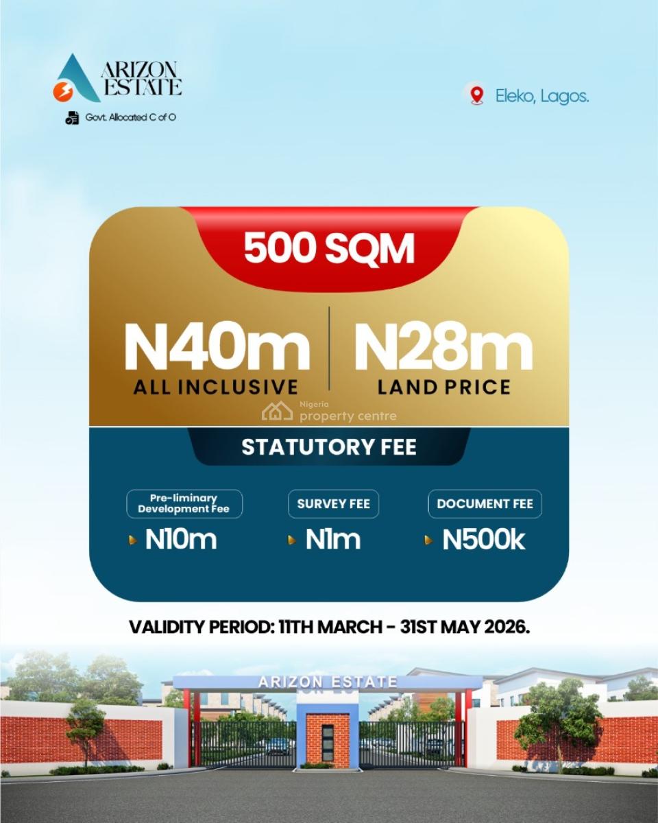 Serviced Plots with Government Allocation C of O Title, Eleko, Ibeju Lekki, Lagos, Residential Land for Sale