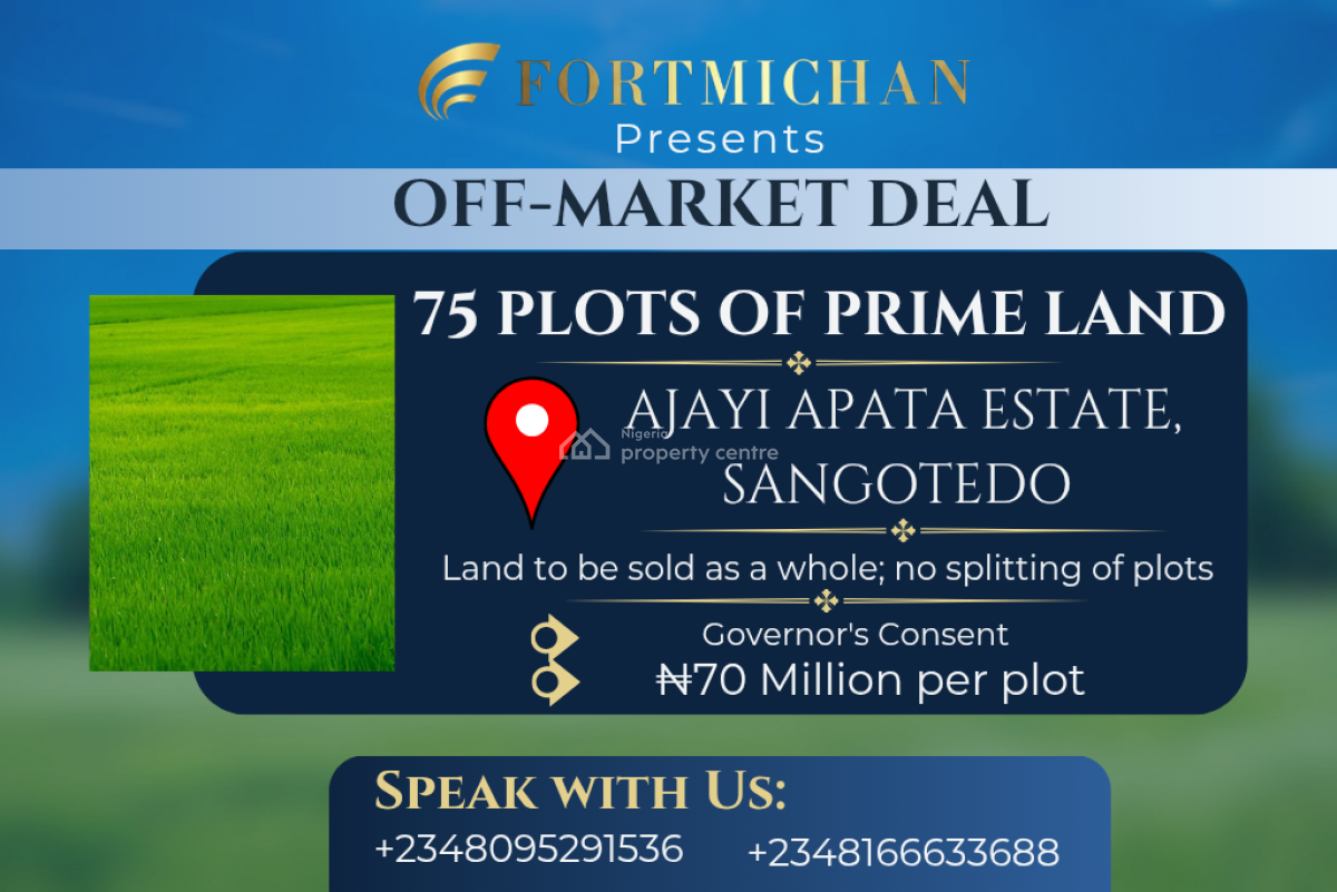 75 Plots of Prime Land, Ajayi Apata Estate, Sangotedo, Ajah, Lagos, Land for Sale