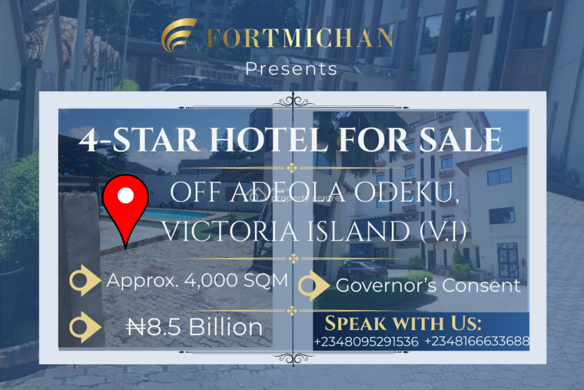 4-star Hotel Asset, Off Adeola Odeku, Victoria Island (vi), Lagos, Hotel / Guest House for Sale