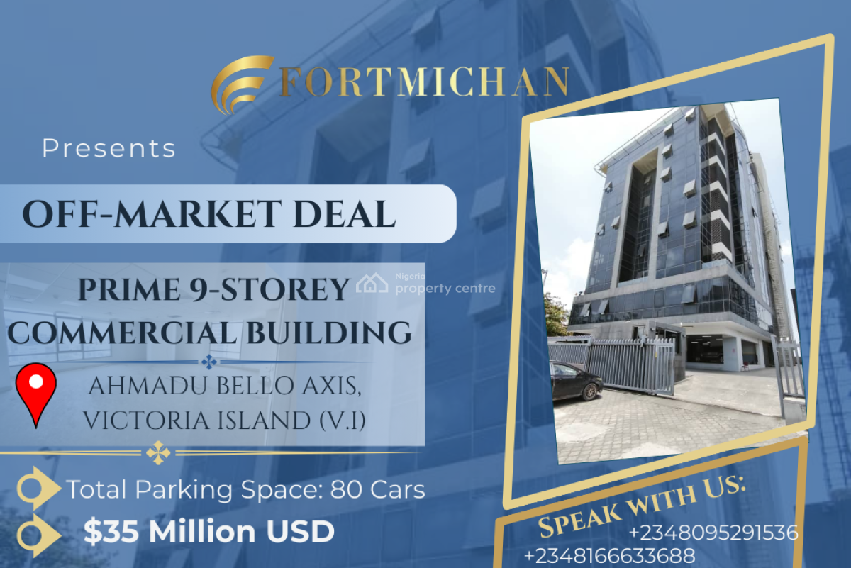 Prime 9-floor Commercial Building, Ahmadu Bello Axis, Victoria Island (vi), Lagos, Office Space for Sale