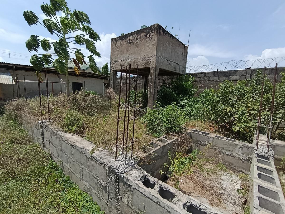 Half Plot of Land with Foundation of a Duplex with 2 Nos of Room and, Igando, Ikotun, Lagos, Mixed-use Land for Sale