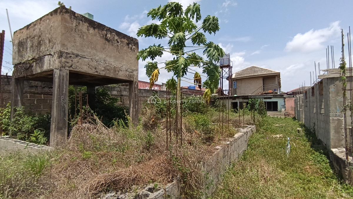 Half Plot of Land with Foundation of a Duplex with 2 Nos of Room and, Igando, Ikotun, Lagos, Mixed-use Land for Sale