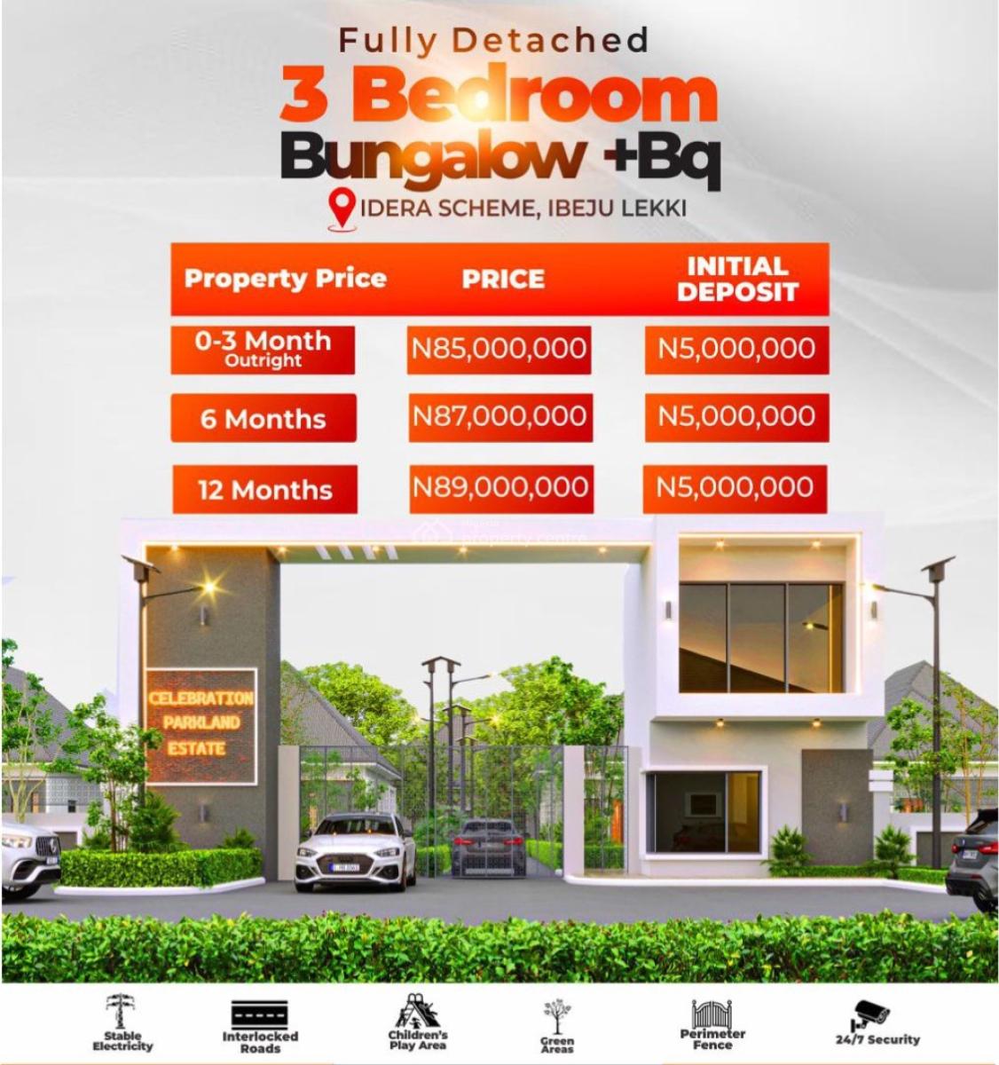 Luxury Finished 3 Bedroom Fully Detached Bungalow + Bq, Idera Scheme, Eleko, Ibeju Lekki, Lagos, Detached Bungalow for Sale