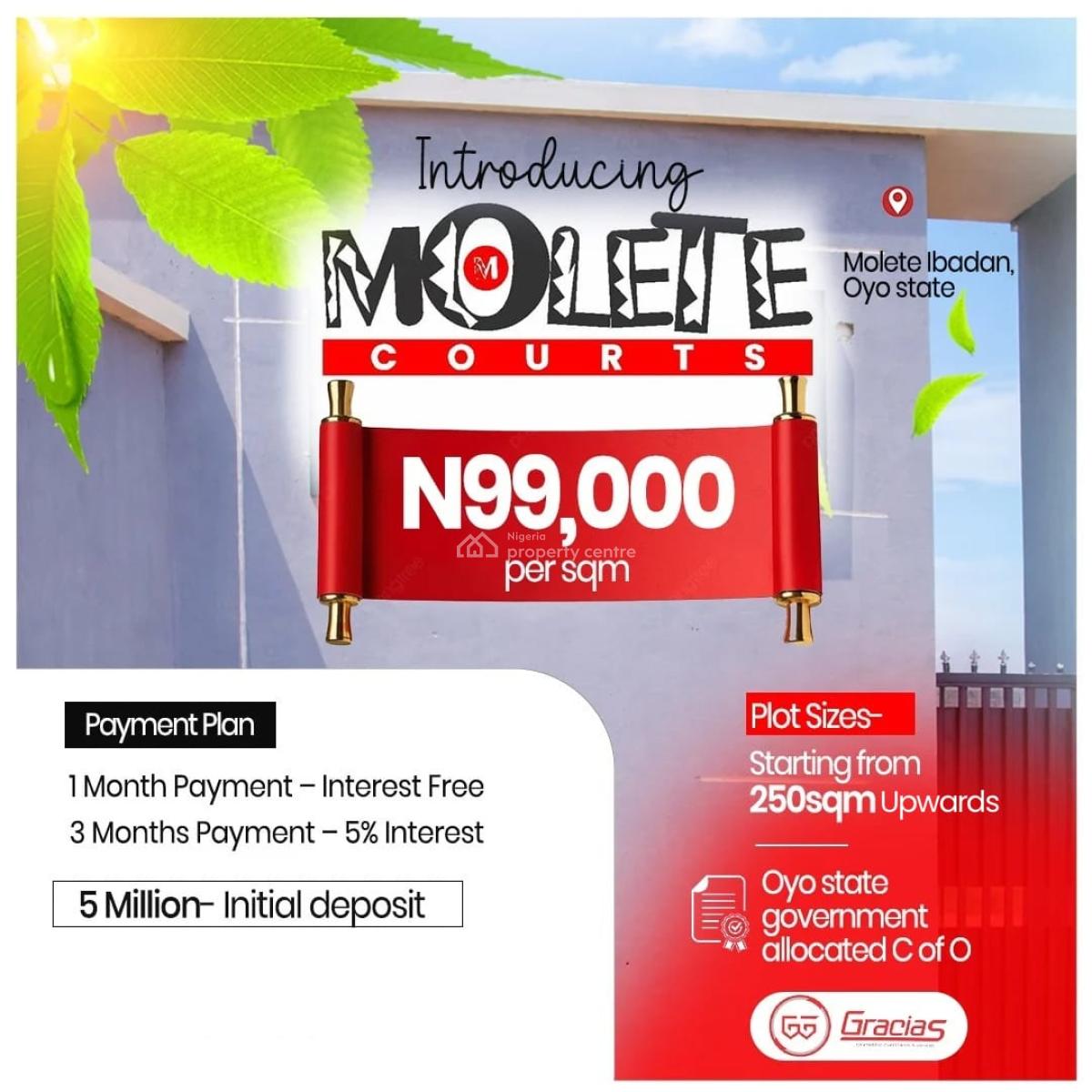 Residential Plot Land, Molete Courts, Ibadan, Oyo, Land for Sale
