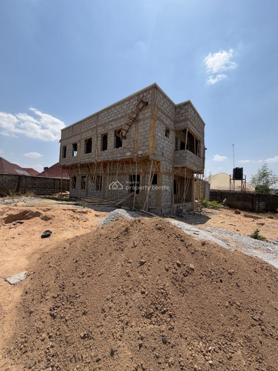 Carcass 5 Bedroom Semi Detached Duplex, Lugbe District, Abuja, Semi-detached Duplex for Sale