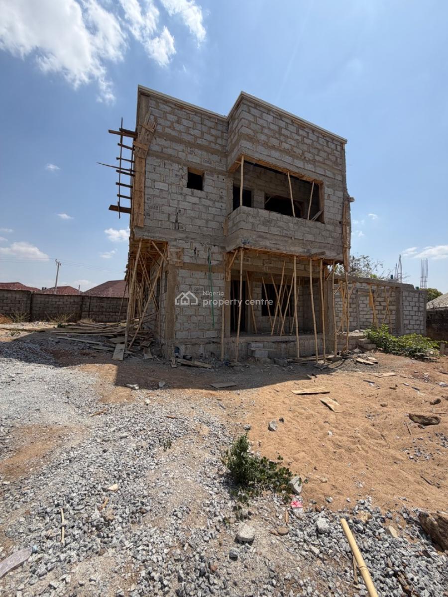 Carcass 5 Bedroom Semi Detached Duplex, Lugbe District, Abuja, Semi-detached Duplex for Sale