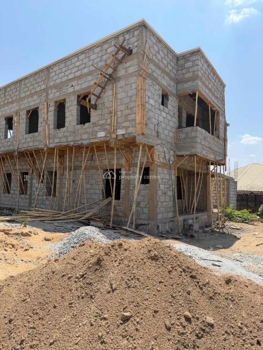 Carcass 5 Bedroom Semi Detached Duplex, Lugbe District, Abuja, Semi-detached Duplex for Sale