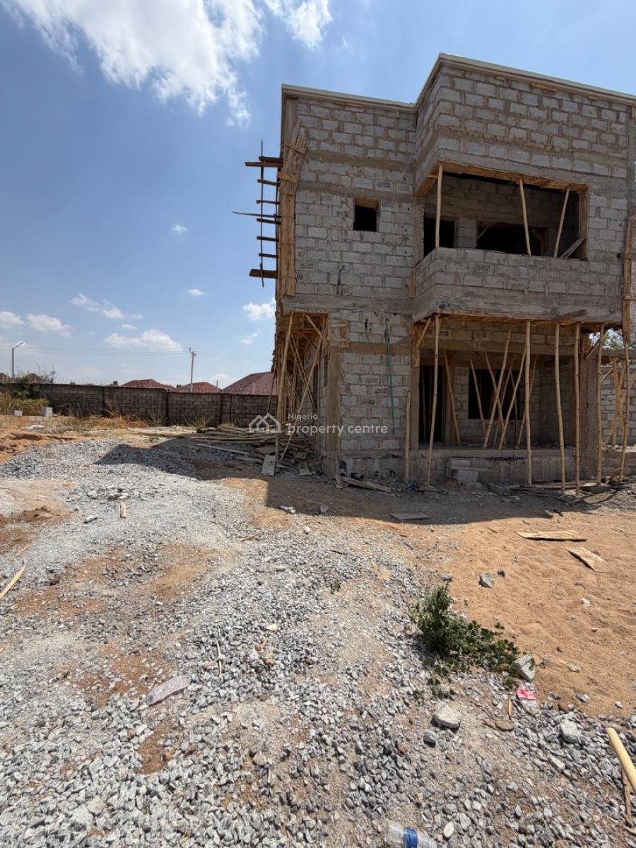 Carcass 5 Bedroom Semi Detached Duplex, Lugbe District, Abuja, Semi-detached Duplex for Sale