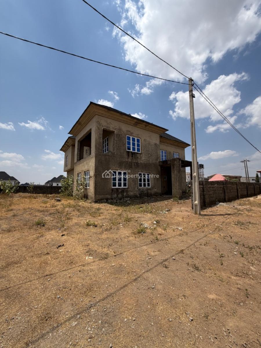 Advanced Carcass 5 Bedroom Sitting on a Massive 800 Sqm Land, Lugbe District, Abuja, Detached Duplex for Sale