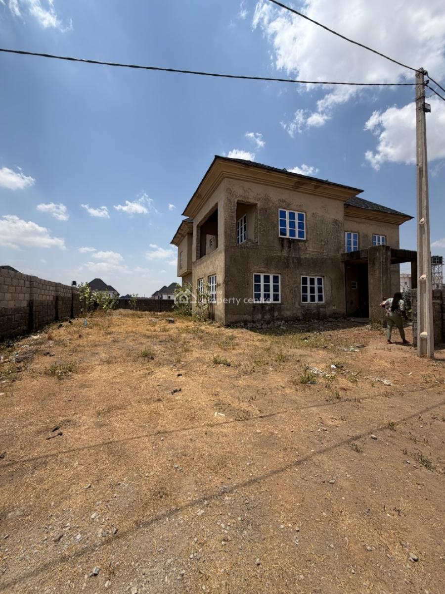Advanced Carcass 5 Bedroom Sitting on a Massive 800 Sqm Land, Lugbe District, Abuja, Detached Duplex for Sale