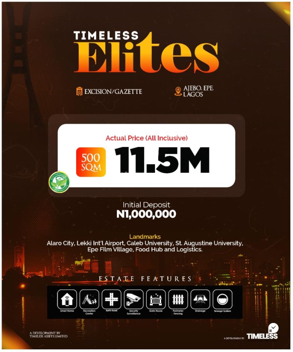Land Measuring 500 Square Meters, Timeless Elite Estate Ajebo Ketu Epe, Ketu, Lagos, Residential Land for Sale
