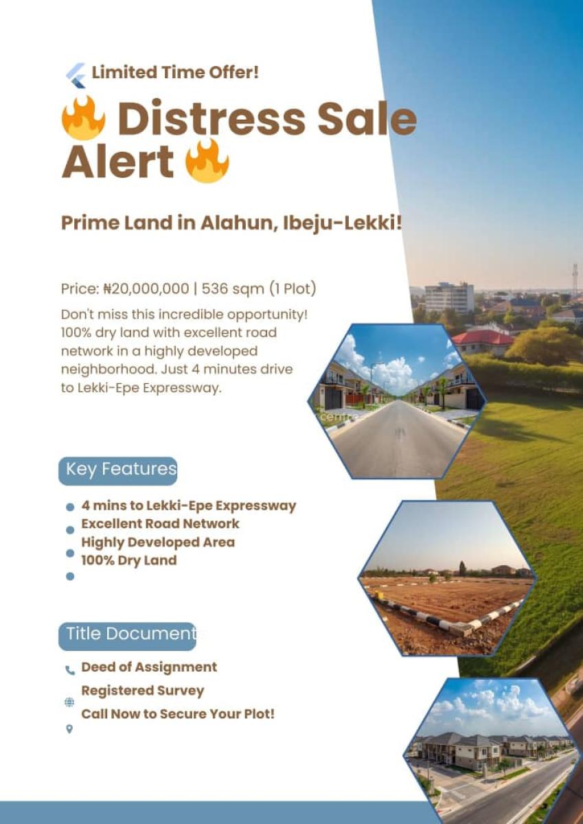 Luxury Land (one Plot), Alahun, Ibeju Lekki, Ibeju Lekki, Lagos, Residential Land for Sale
