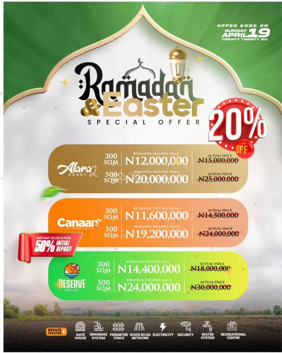 Ramadan/easter Mega Promo 500 Square Meters Land, Canaan Estate, Bogije, Ibeju Lekki, Lagos, Residential Land for Sale