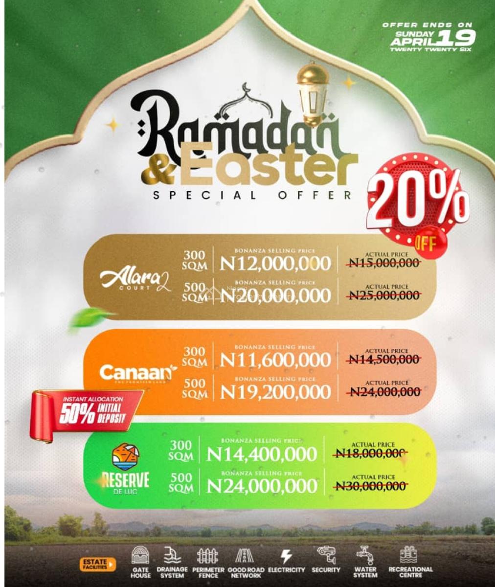 Ramadan/easter Mega Promo 500 Square Meters Land, Alara Court 2 Estate, Bogije, Ibeju Lekki, Lagos, Residential Land for Sale