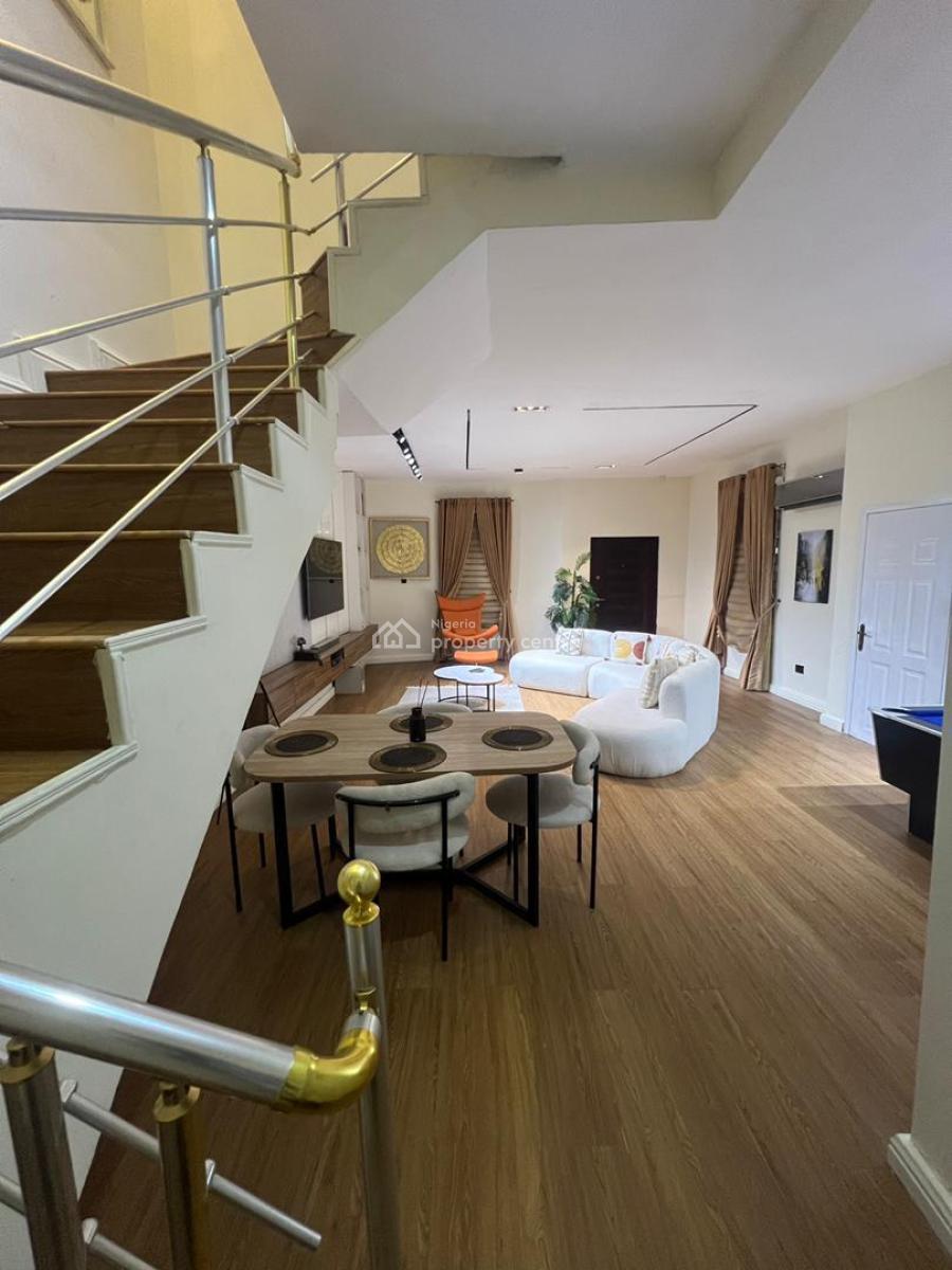 Fully Furnished 4 Bedroom Semi Detached Duplex with Bq and a Swimming, Agungi, Lekki, Lagos, Semi-detached Duplex for Rent