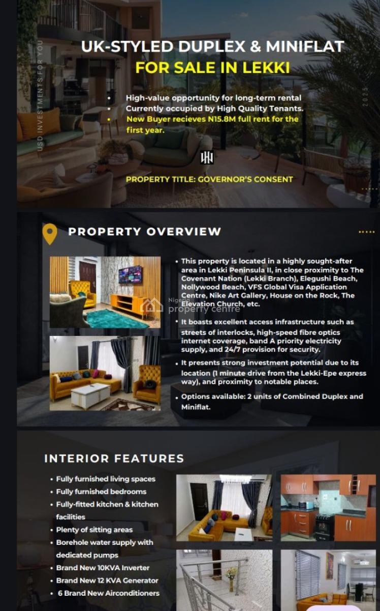 Fully Furnished 3 Bedroom Duplex with Attached Mini-flat, Ikate, Lekki, Lagos, Detached Duplex for Sale