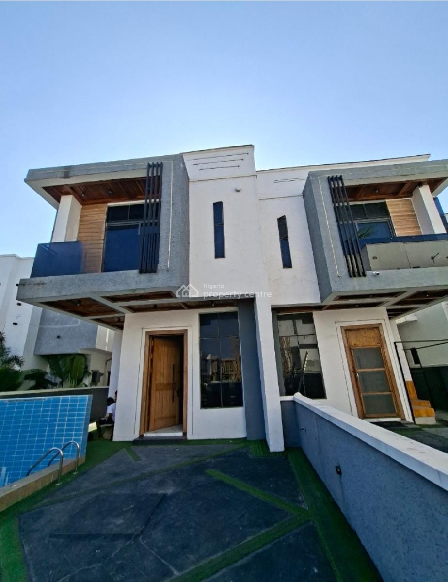 Newly Built 4besroom Semi Detached Duplex with Bq & Pool, Chevron Alternative in an Eatate, Lekki, Lagos, Semi-detached Duplex for Sale
