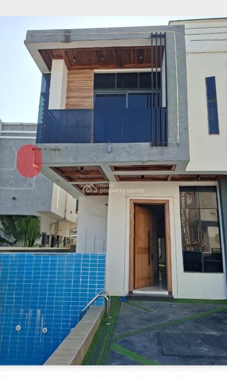 Newly Built 4besroom Semi Detached Duplex with Bq & Pool, Chevron Alternative in an Eatate, Lekki, Lagos, Semi-detached Duplex for Sale
