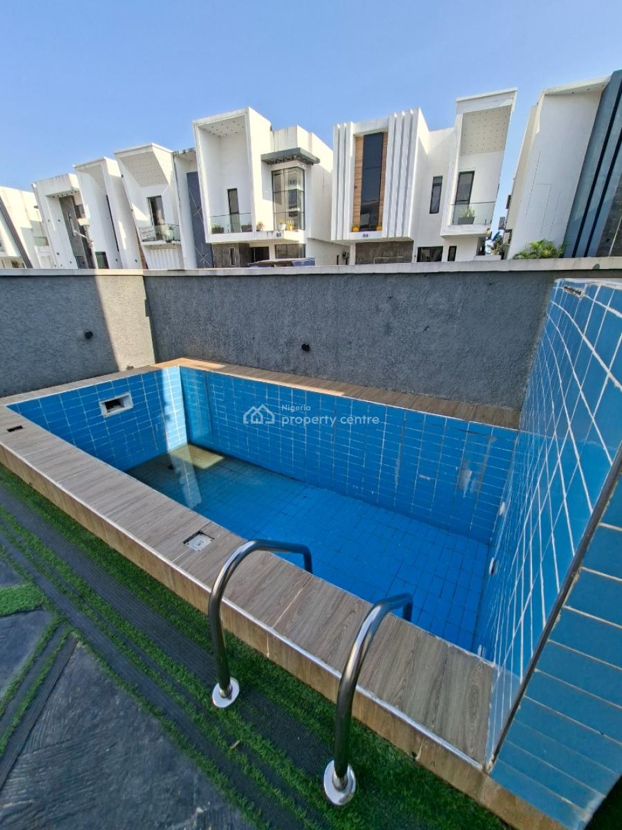 Newly Built 4besroom Semi Detached Duplex with Bq & Pool, Chevron Alternative in an Eatate, Lekki, Lagos, Semi-detached Duplex for Sale