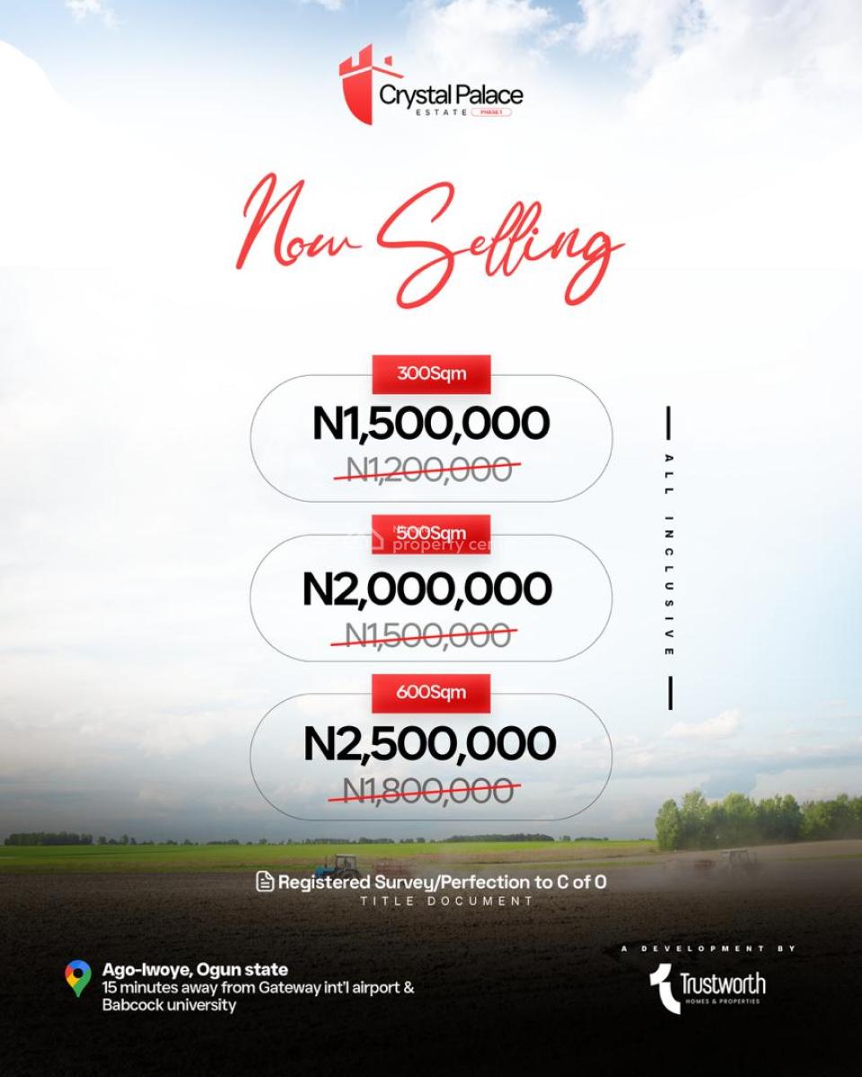 Crystal Palace Estate, Oye - Iwoye Ogun State, Ado-odo/ota, Ogun, Residential Land for Sale