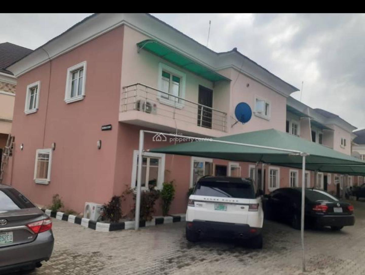 Sweet and Furnished 4bedroom Terrace House with Bq, Chevron Drive, Chevron, Lekki, Lagos, Terraced Duplex for Rent