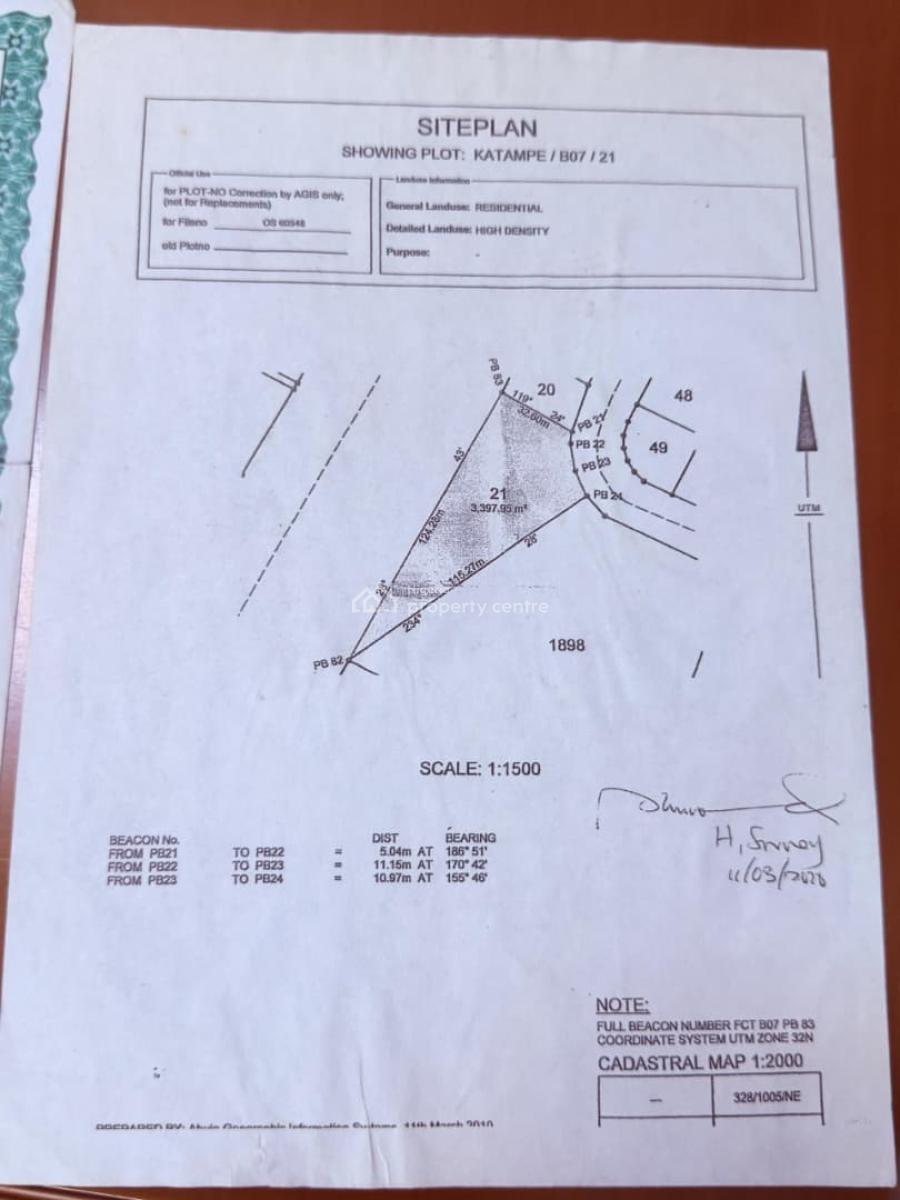 3,397sqm Residential Plot, in a Strategic Location, Katampe (main), Katampe, Abuja, Residential Land for Sale