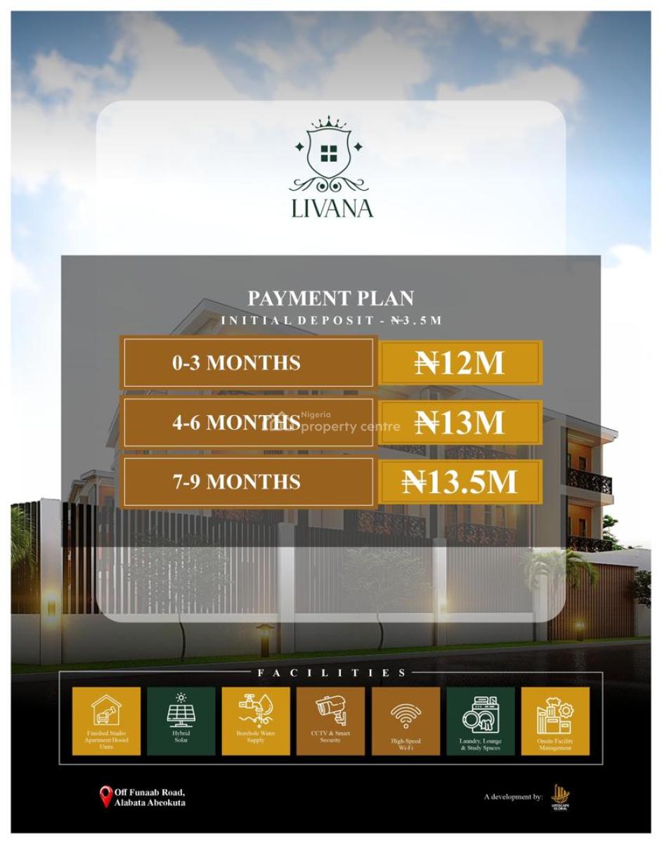 Best Student Hostel Investment in Abeokuta, Earn 1.5m Annually, Opp Federal University of Agriculture Abeokuta Funaab, Abeokuta North, Ogun, Self Contain (single Rooms) for Sale