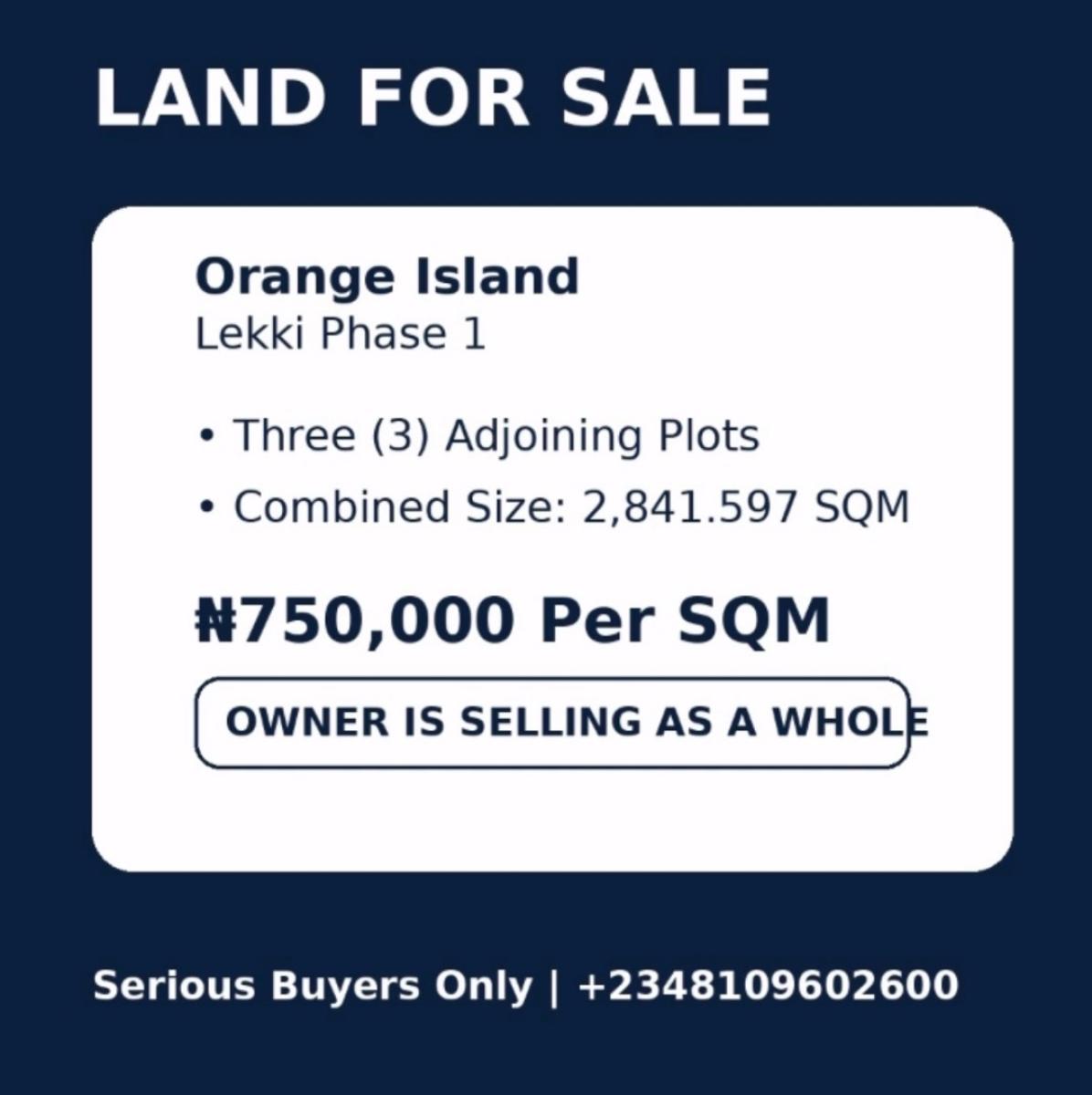 Land Listing at Orange Island, Orange Island, Lekki, Lagos, Residential Land for Sale