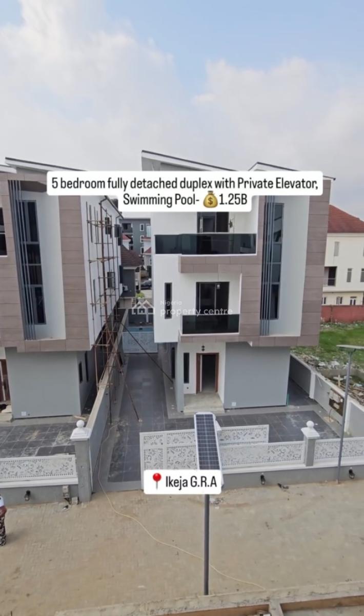 5 Bedroom Fully Detached Duplex with Bq, Swimming Pool and Elevator, Ikeja Gra, Ikeja, Lagos, Detached Duplex for Sale