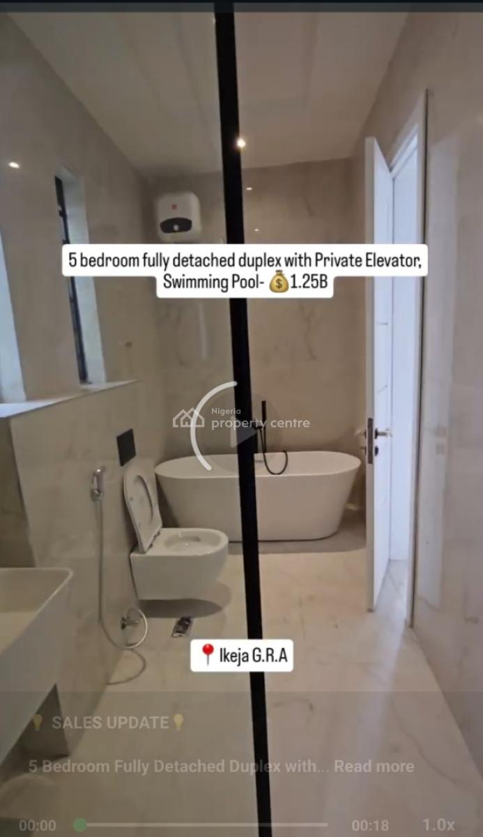 5 Bedroom Fully Detached Duplex with Bq, Swimming Pool and Elevator, Ikeja Gra, Ikeja, Lagos, Detached Duplex for Sale