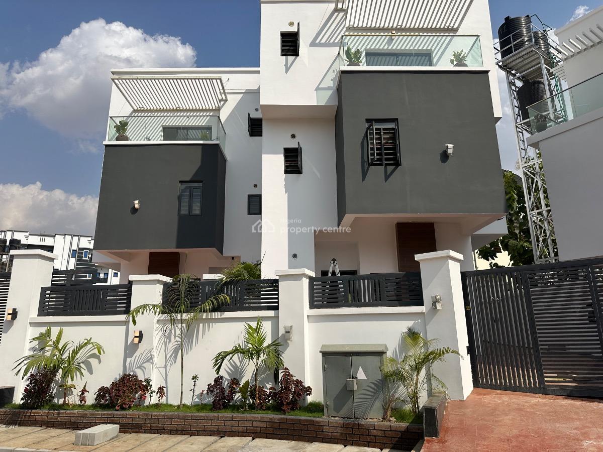 Brown New 4 Bedroom Gated Semi Detached Duplex with Bq, Serene Environment, Guzape District, Abuja, Semi-detached Duplex for Sale