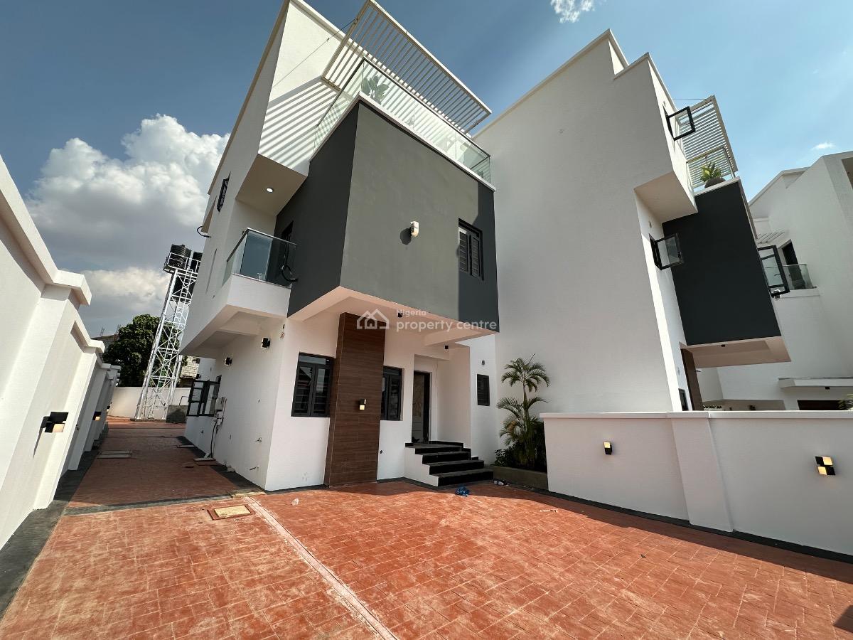 Brown New 4 Bedroom Gated Semi Detached Duplex with Bq, Serene Environment, Guzape District, Abuja, Semi-detached Duplex for Sale