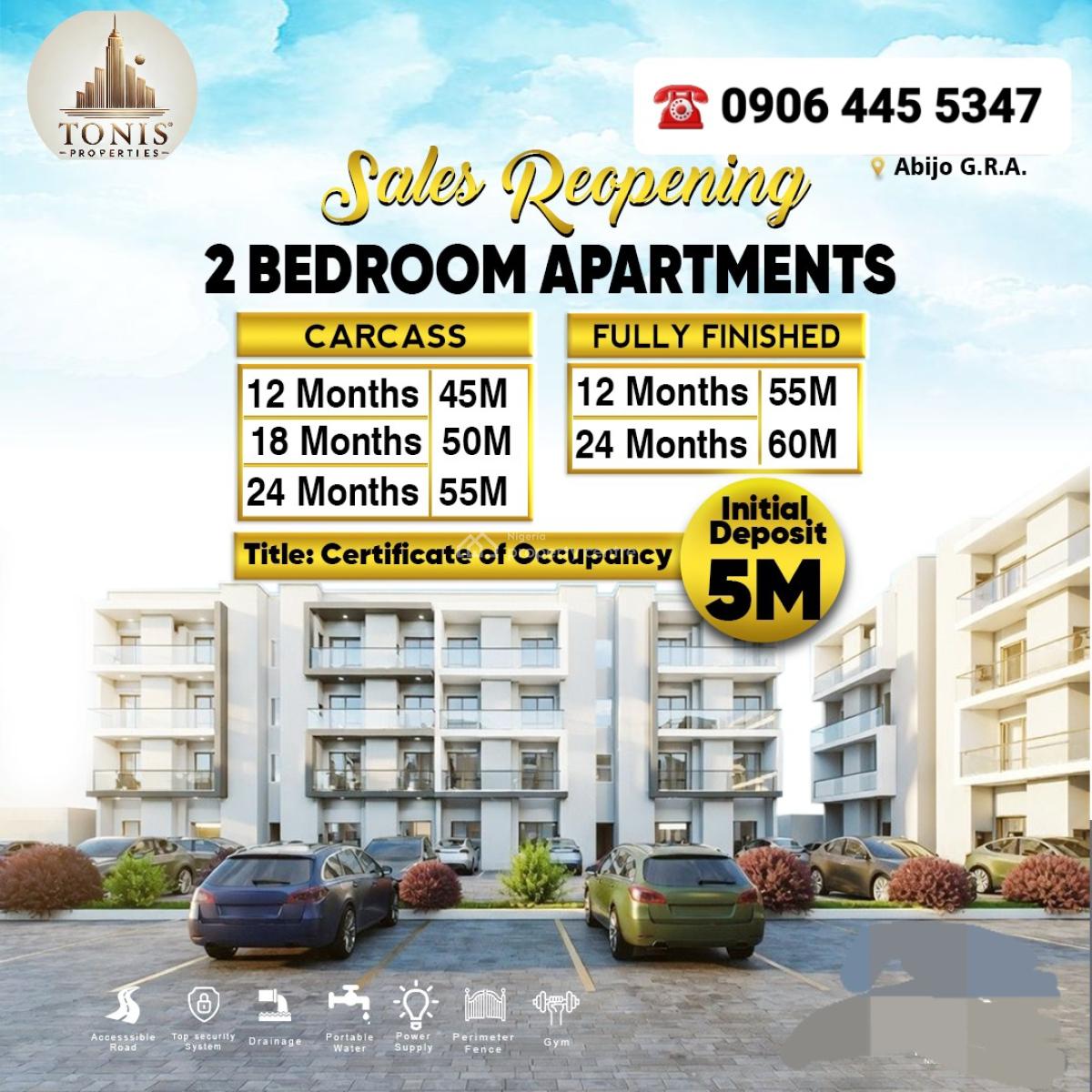 2 Bedroom Apartments in Abijo Gra, Along Lekki-epe Expressway, Lagos, Abijo G.r.a, Abijo, Lekki, Lagos, Block of Flats for Sale
