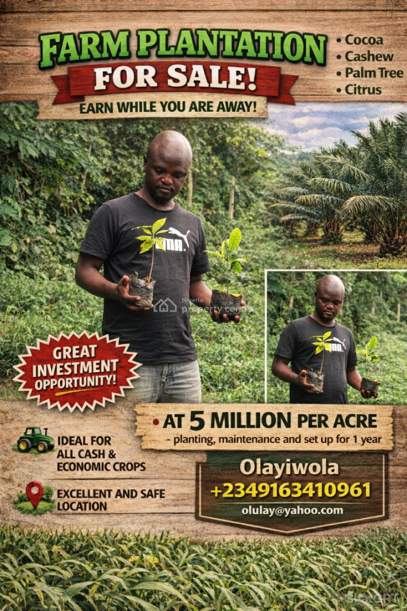 Own a Plantation Farm, Obafemi Owode, Ogun, Mixed-use Land for Sale