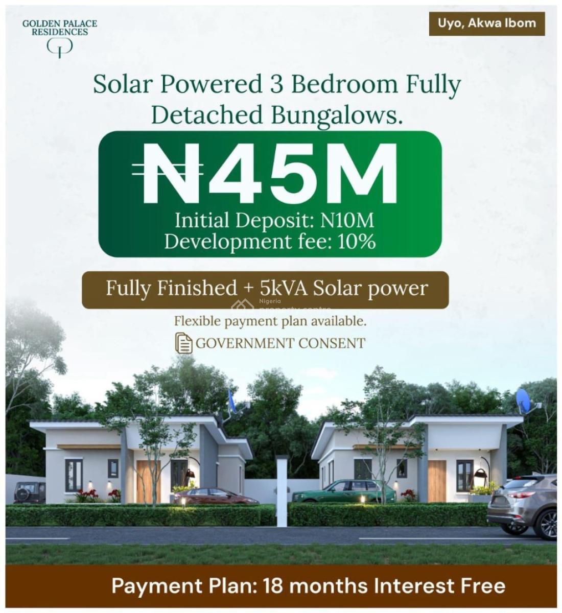3 Bedroom Bungalow with Solar Inverter, Off Aka – Nung Udoe – Eket Road, Uyo, Akwa Ibom, Detached Bungalow for Sale