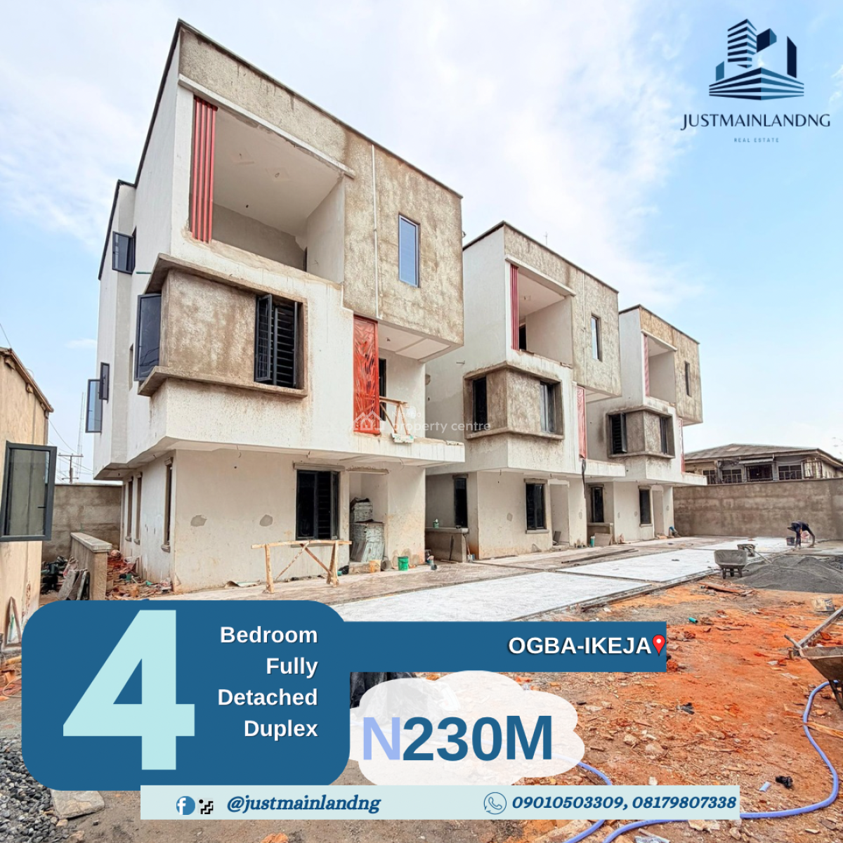 Newly Built 4-bedroom Fully Detached Duplex, Ogba, Ikeja, Lagos, Ikeja, Lagos, Detached Duplex for Sale