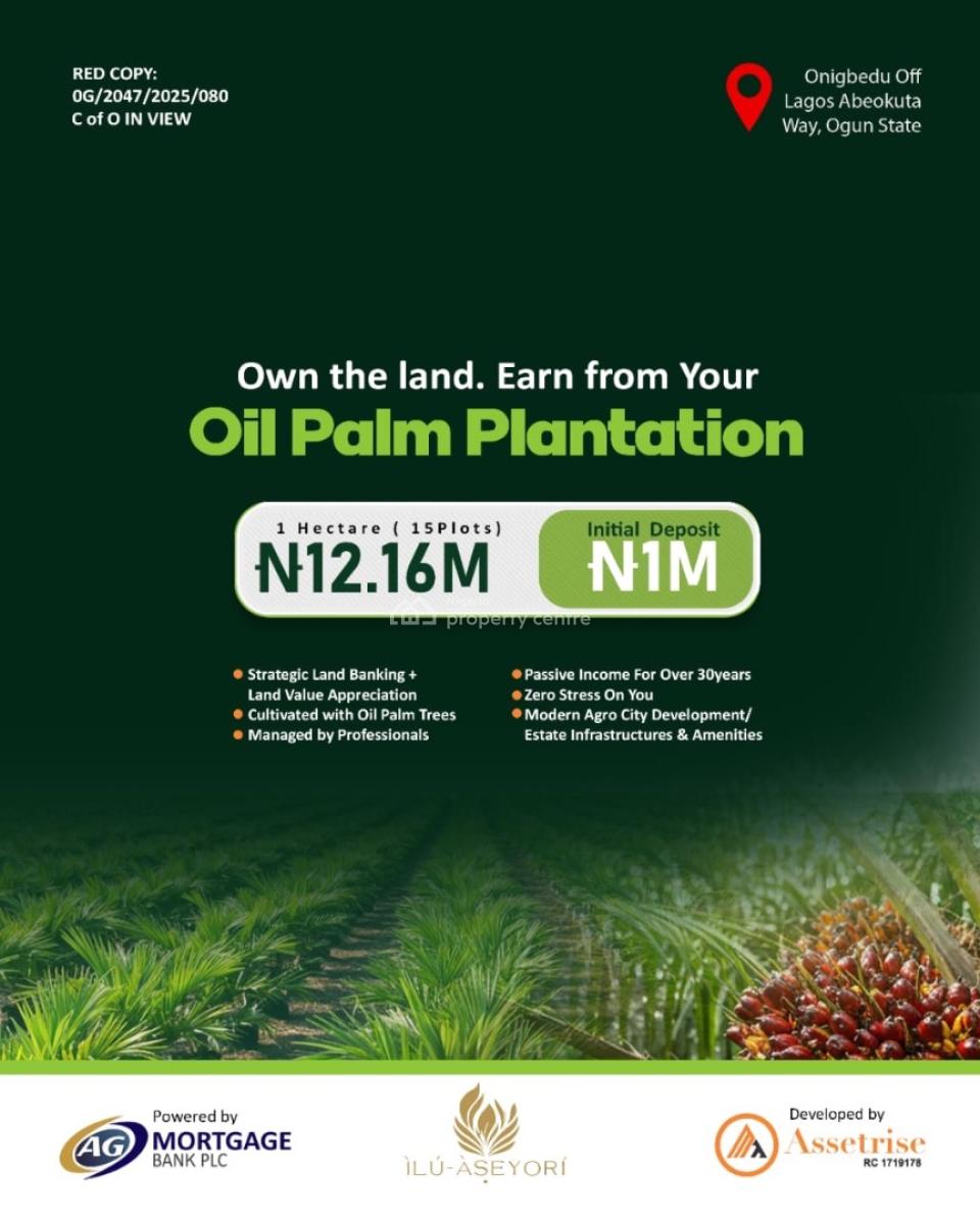 Oil Palm Trees Ownership, Onigbedu, Ewekoro, Ogun, Residential Land for Sale