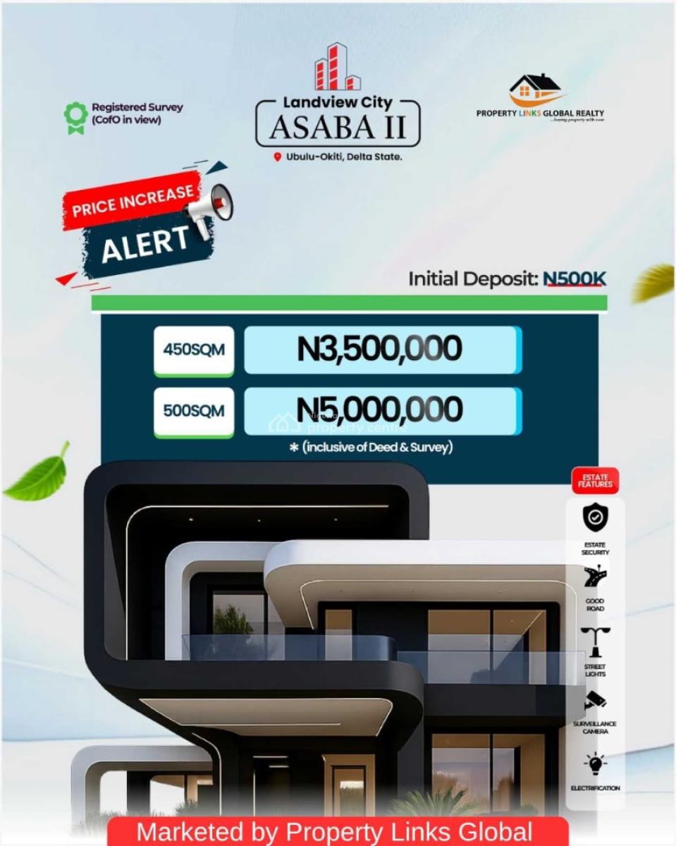 Land with Certificate of Occupancy - C of O Along Asaba Benin Express, Ubulu Okiti Very Close to Asaba Shoprite Mall and Asaba Intl Airport, Asaba, Delta, Mixed-use Land for Sale