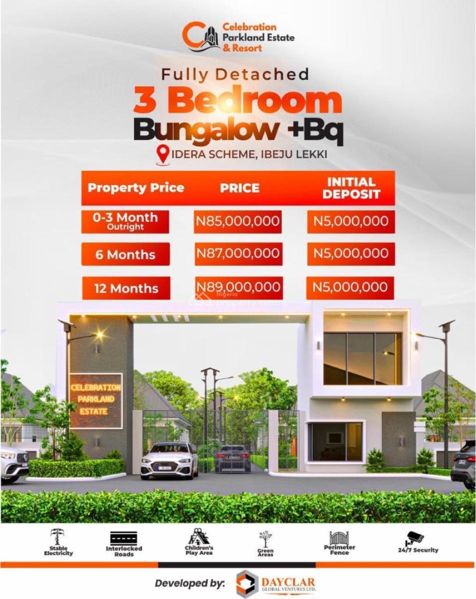 Luxury 3-bedroom Fully Detached Bungalow + Bq, Idera Scheme, Eleko, Ibeju Lekki, Lagos, Detached Bungalow for Sale