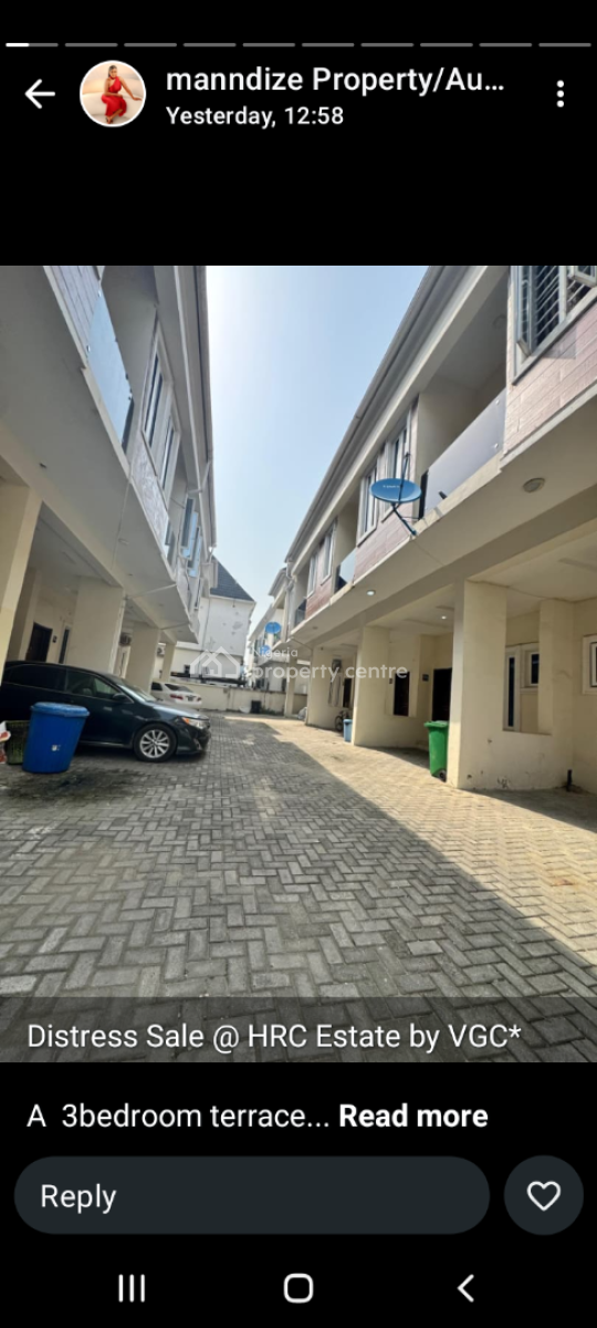 Distressed 3 Bedroom Terrace Duplex, Harris Drive Vgc, Lekki, Lagos, Terraced Duplex for Sale