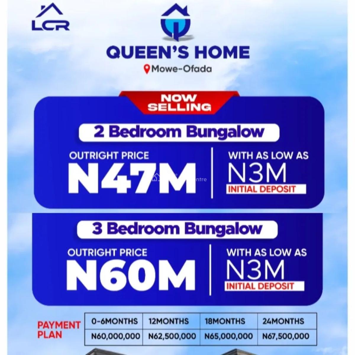 3bedroom Bungalow, Queens Hones Inside Queens Park Estate Mowe Ofada Ogun State, Mowe Ofada, Ogun, Detached Bungalow for Sale