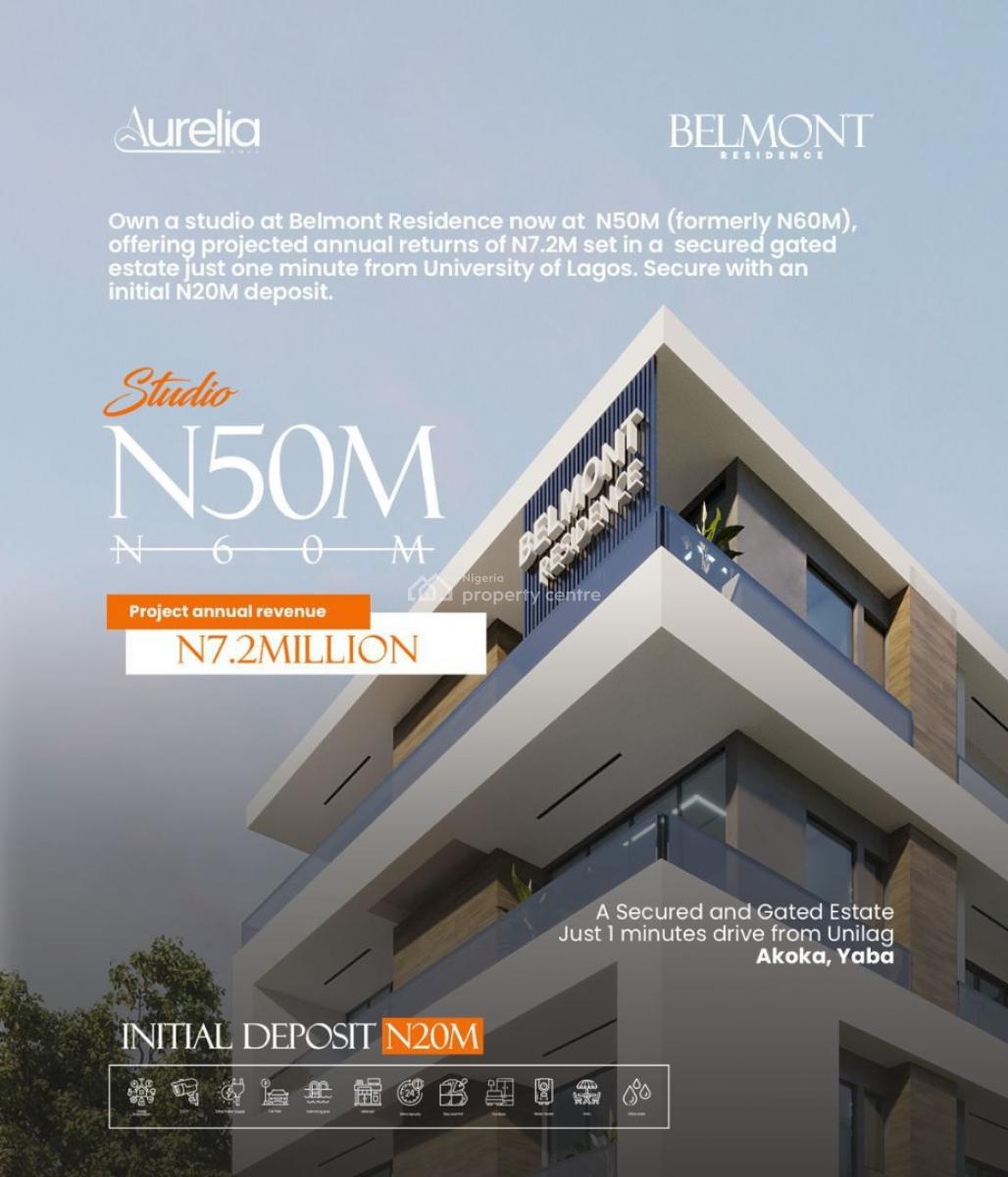 Income Generating Studio Apartment Investment (offplan), 1mins Drive From Unilag, Akoka, Yaba, Lagos, Self Contain (single Rooms) for Sale