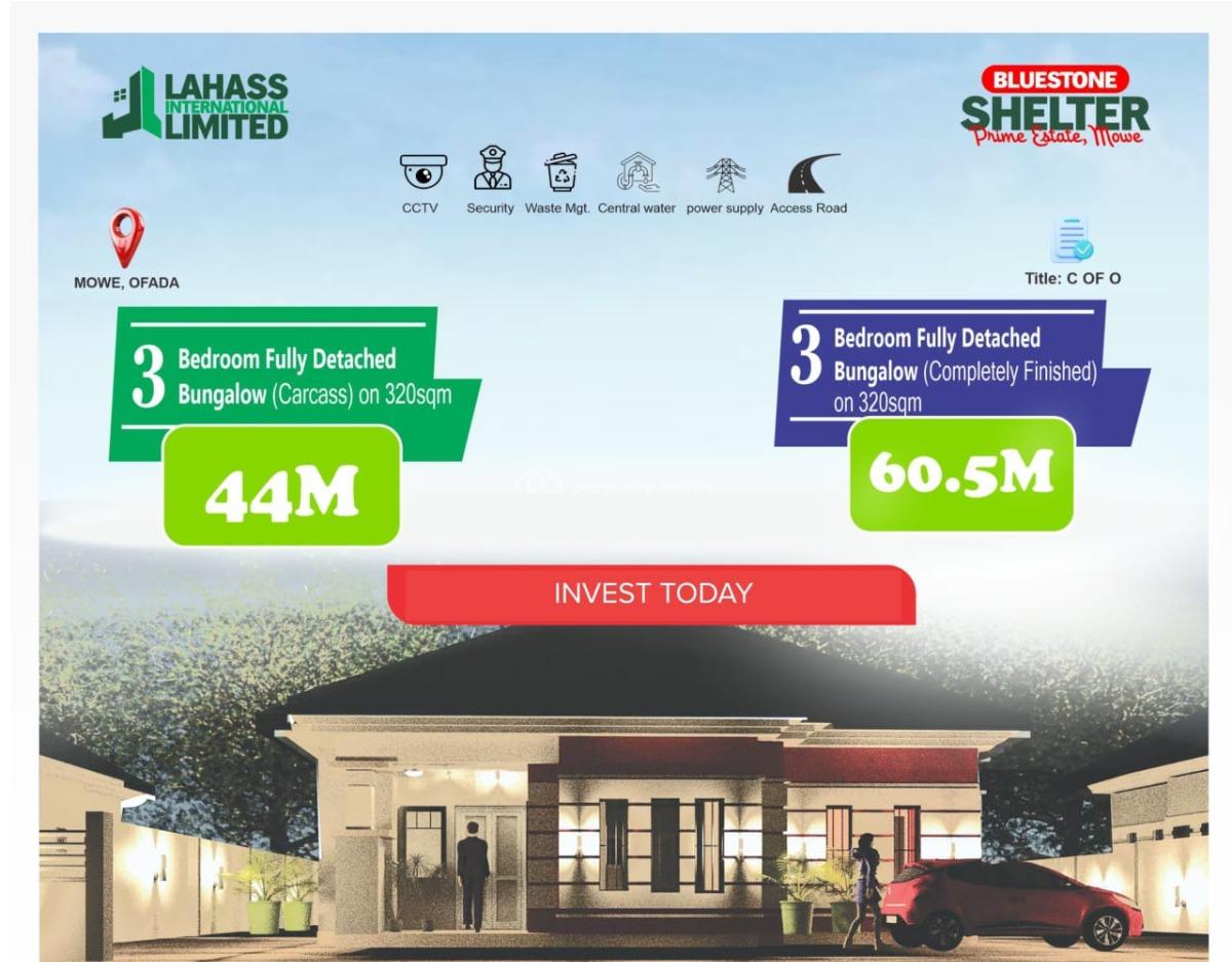 3 Bedrooms Bungalow, Mowe, Mowe Ofada, Ogun, Detached Bungalow for Sale